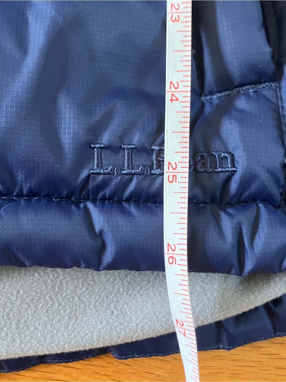 L.L. Bean Navy Blue Goose Down Classic Winter Quilted Nylon Puffer Jacket Large - Picture 10 of 12